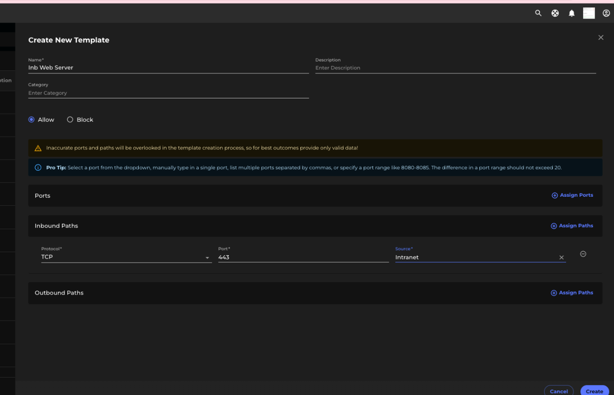 Policy for Inbound Traffic on Port 443