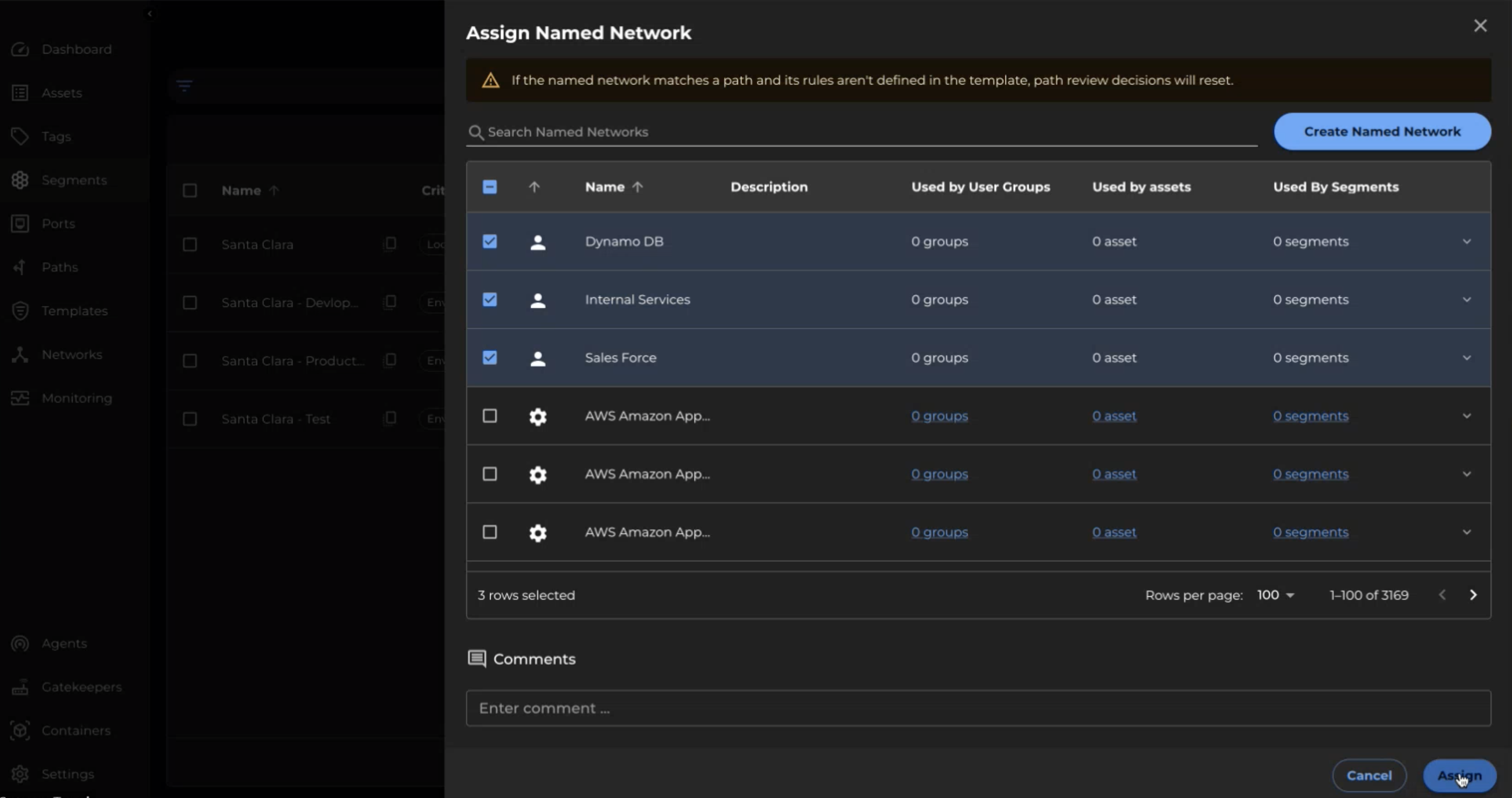 Assign Named Network