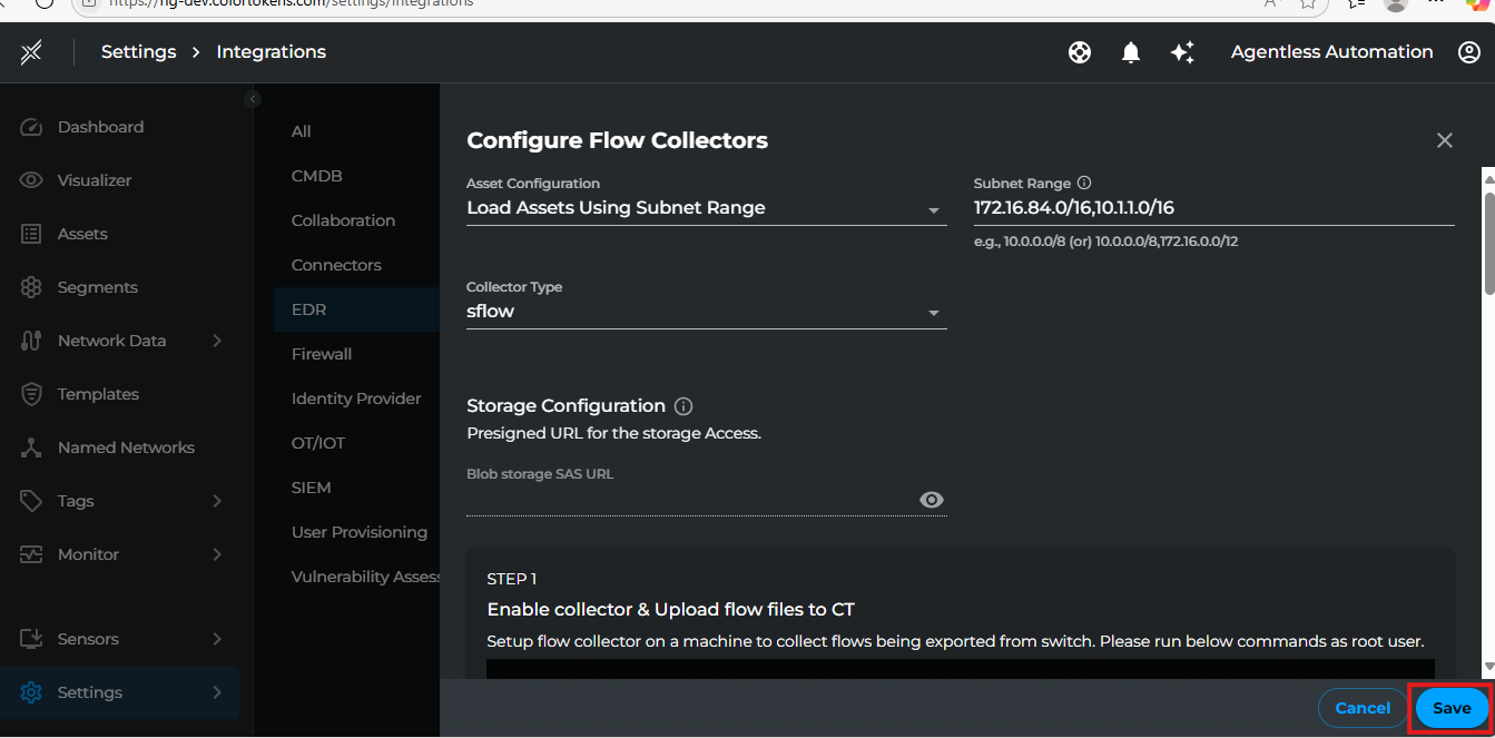 Save Flow Collectors Configuration in Xshield
