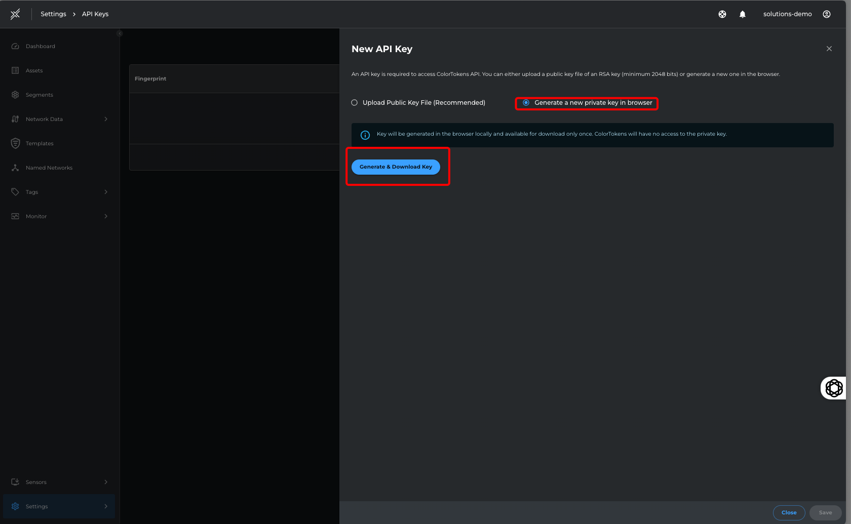Generate a new private key in browser
