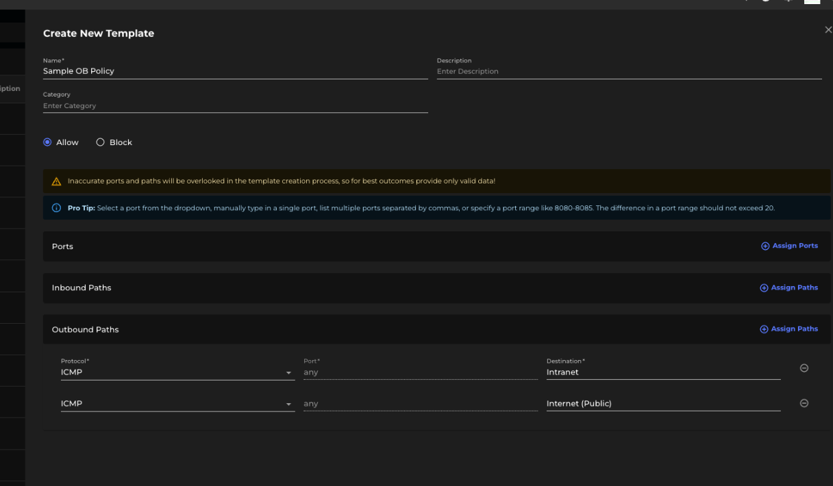 ICMP Template for Solarwind Asset