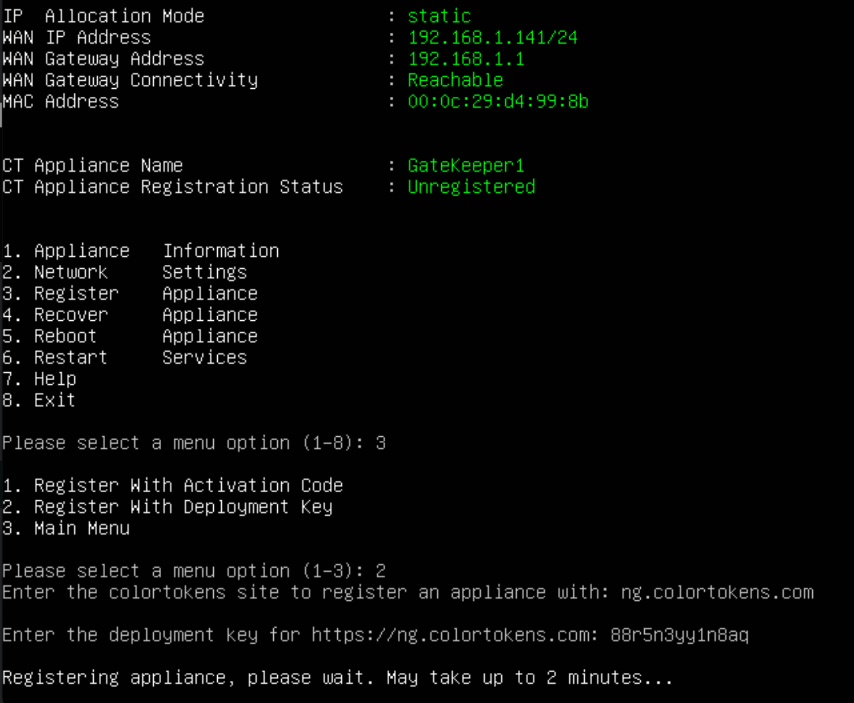 Register with Deployment Key