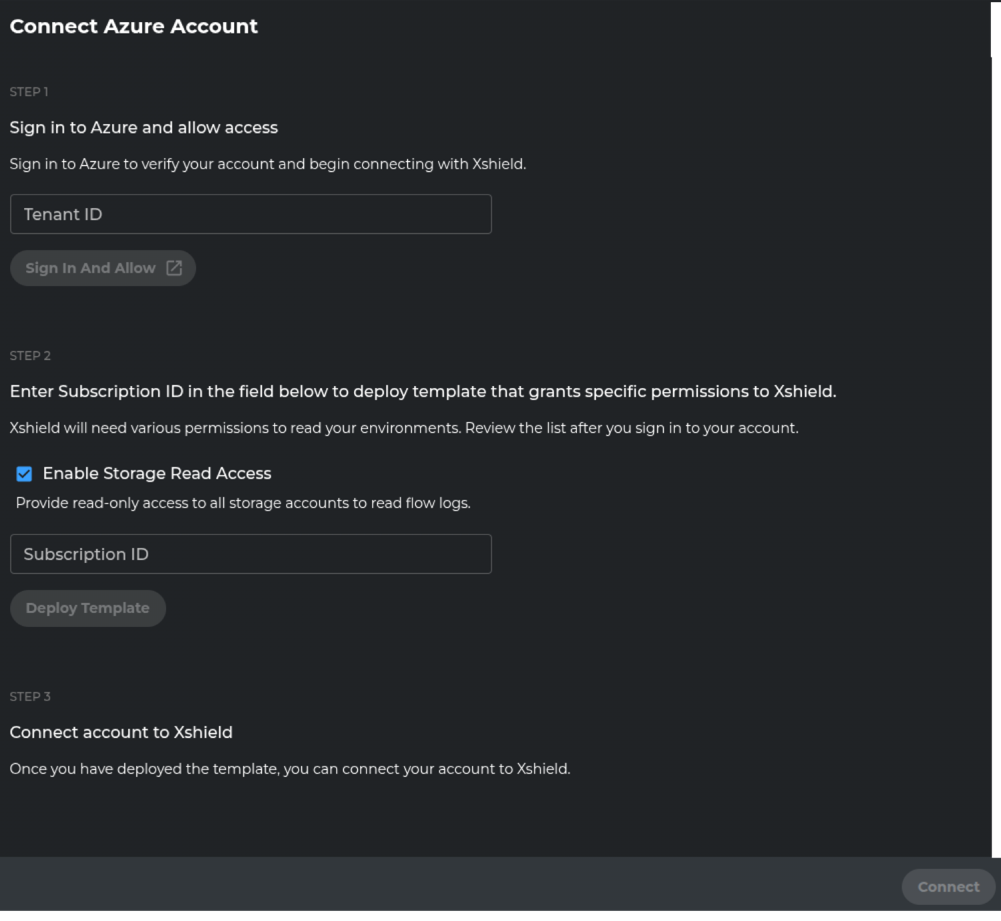 Cloud-connector onboarding page