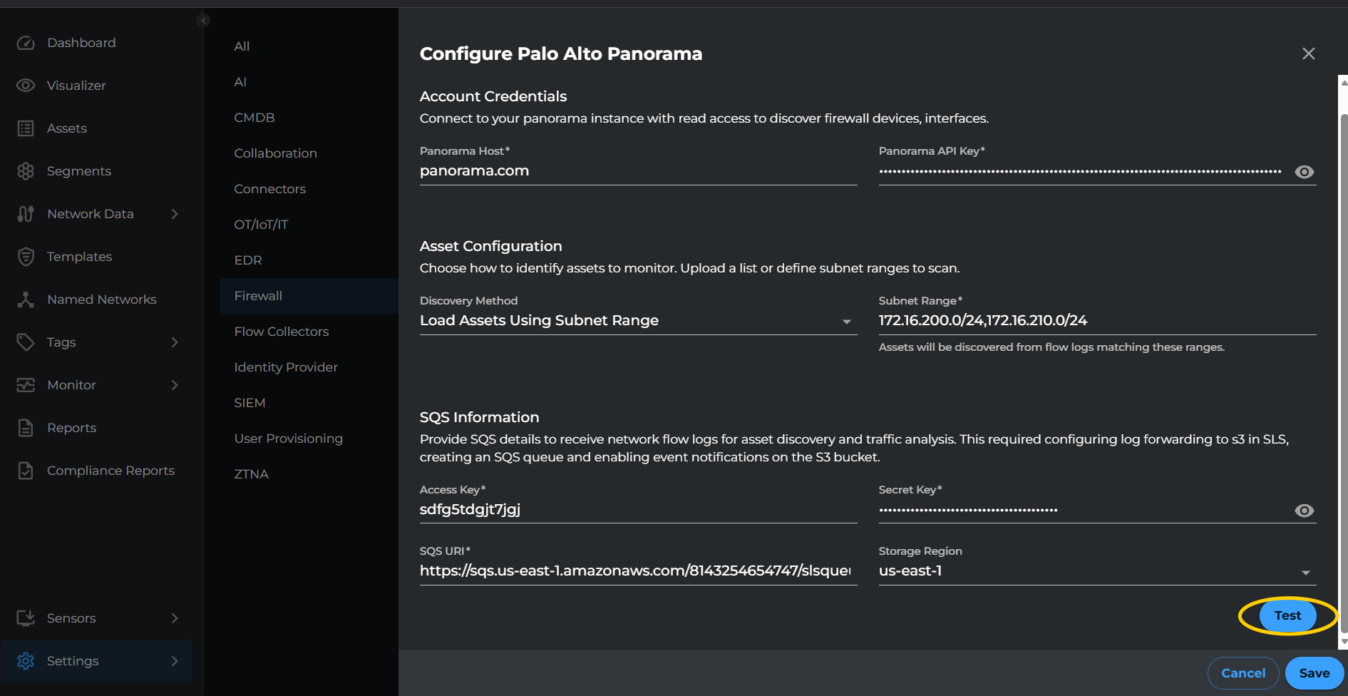 Test Palo Alto Panorama Configuration in Xshield