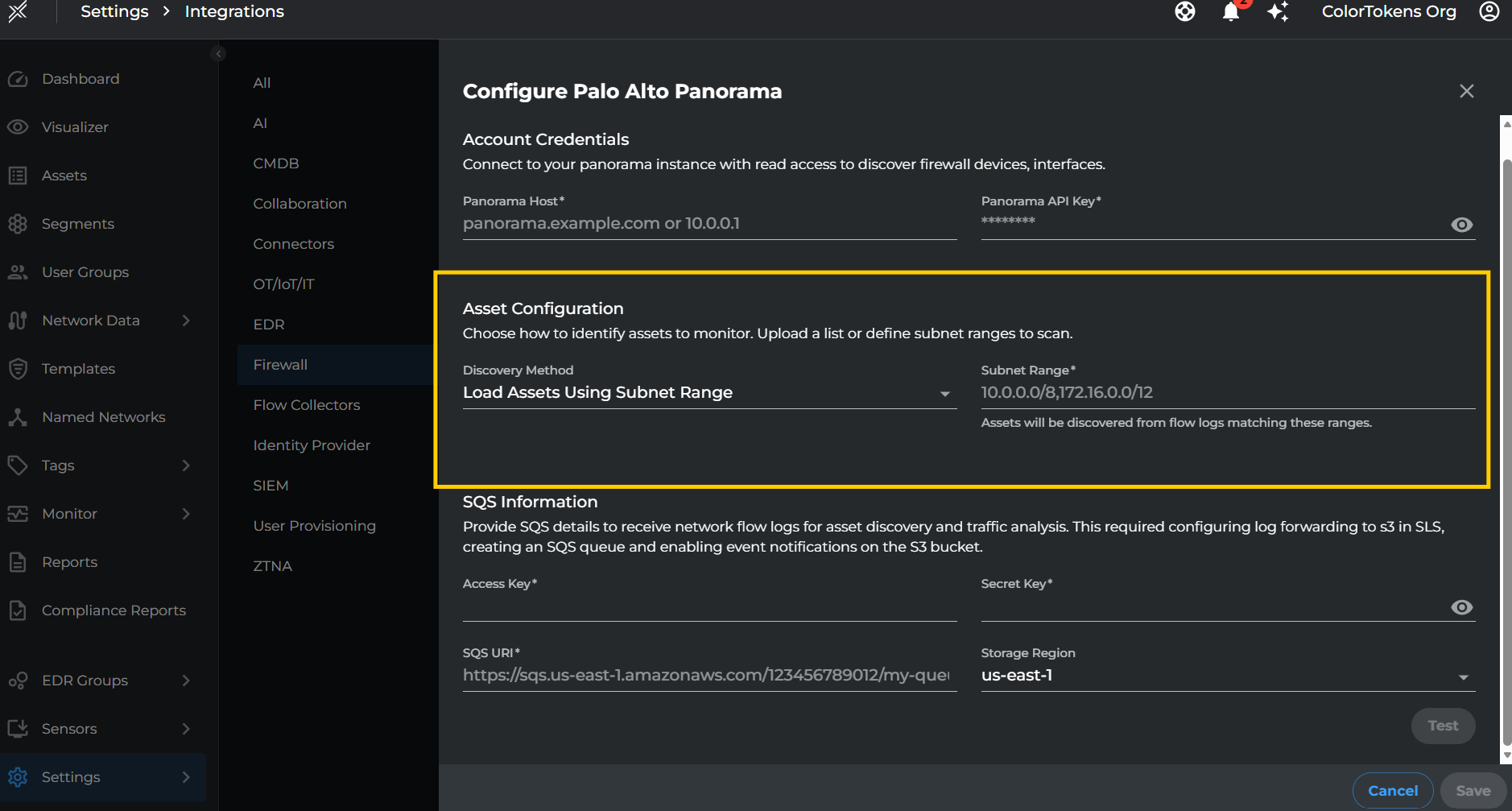 Enter Subnet Range in Xshield