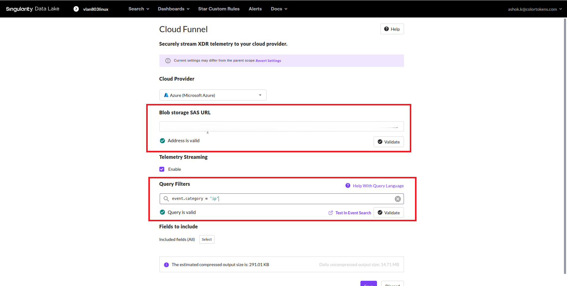 Cloud Funnel Configuration