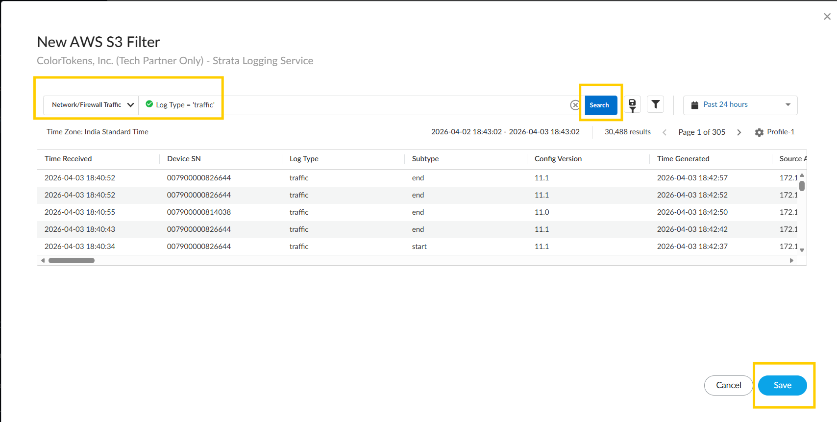 configure log forwarding